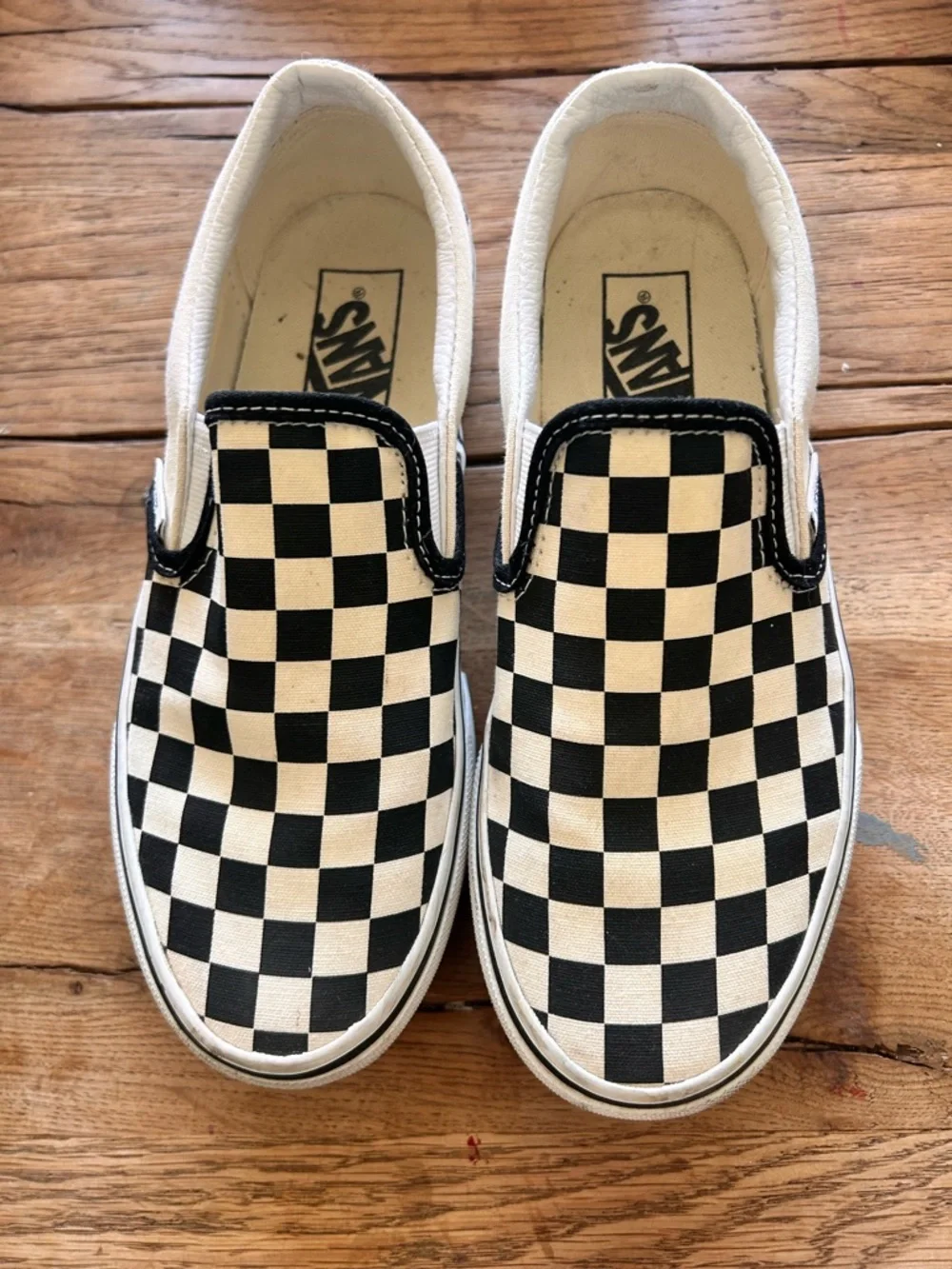 C- Vans unisex Checkerboard Slip-On in Black and White checkered